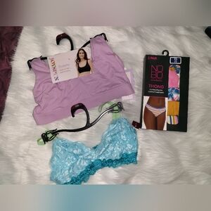 JoyLab Purple Bralette and No Boundaries Blue Lace Bra Set Bundle